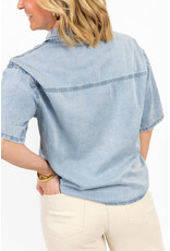 21Jewelz Losse denim blouse met korte mouw