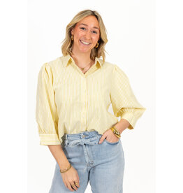 21Jewelz Basic cropped blouse - geel gestreept