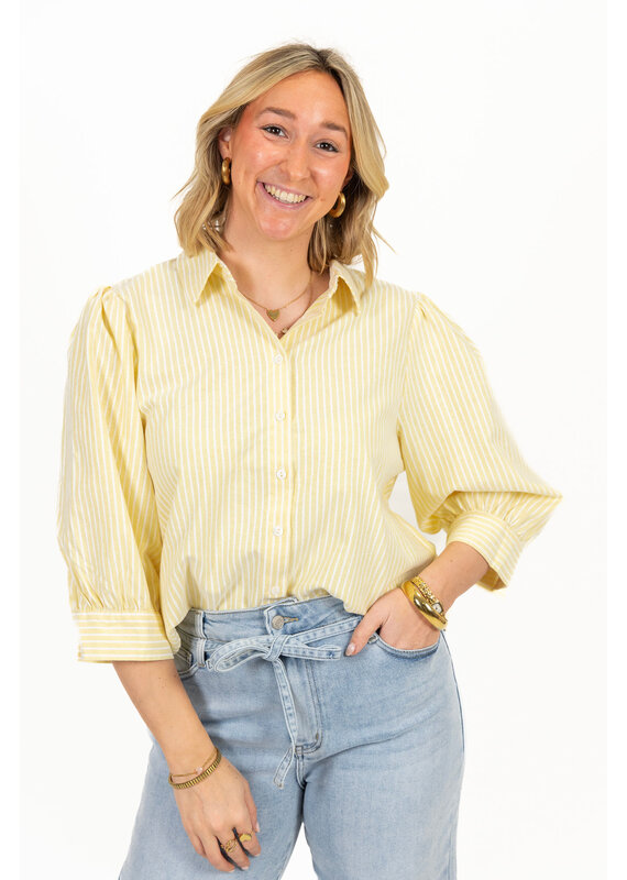 21Jewelz Basic cropped blouse - geel gestreept