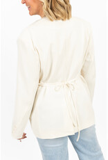 21Jewelz Overslag blazer met koordje - ecru