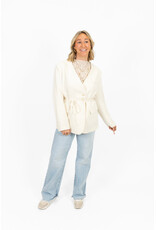 21Jewelz Overslag blazer met koordje - ecru