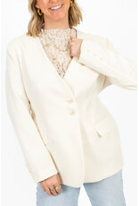 21Jewelz Overslag blazer met koordje - ecru