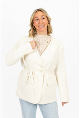 21Jewelz Overslag blazer met koordje - ecru
