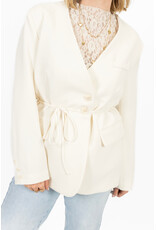 21Jewelz Overslag blazer met koordje - ecru