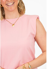 21Jewelz Mouwloze top met schoudervulling - effen roze