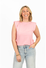 21Jewelz Mouwloze top met schoudervulling - effen roze