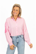 21Jewelz Blouse met strepen & borduursel - roze