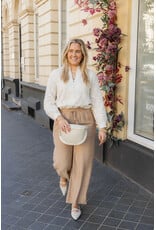 21Jewelz Soepelvallende broek met elastiek - beige