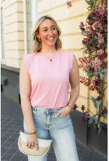 21Jewelz Mouwloze top met schoudervulling - effen roze