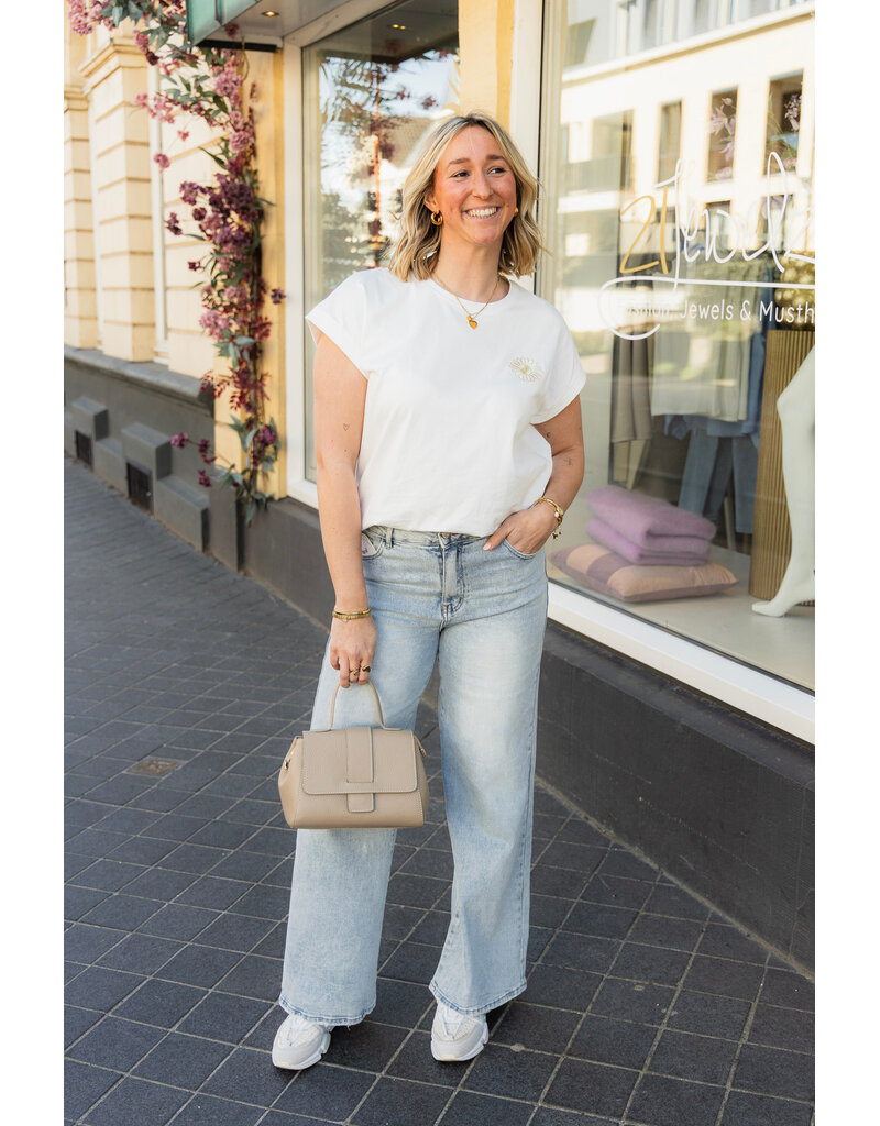 21Jewelz T-shirt met bloem - wit