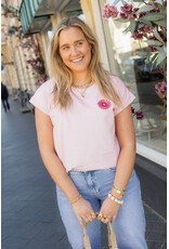21Jewelz T-shirt met bloem - roze