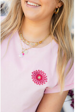 21Jewelz T-shirt met bloem - roze