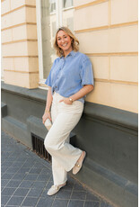 21Jewelz Losse denim blouse met korte mouw