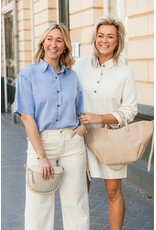 21Jewelz Losse denim blouse met korte mouw