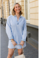 21Jewelz Effen denim jurkje met v-hals