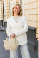21Jewelz Overslag blazer met koordje - ecru