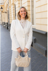 21Jewelz Overslag blazer met koordje - ecru