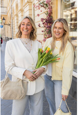 21Jewelz Overslag blazer met koordje - ecru