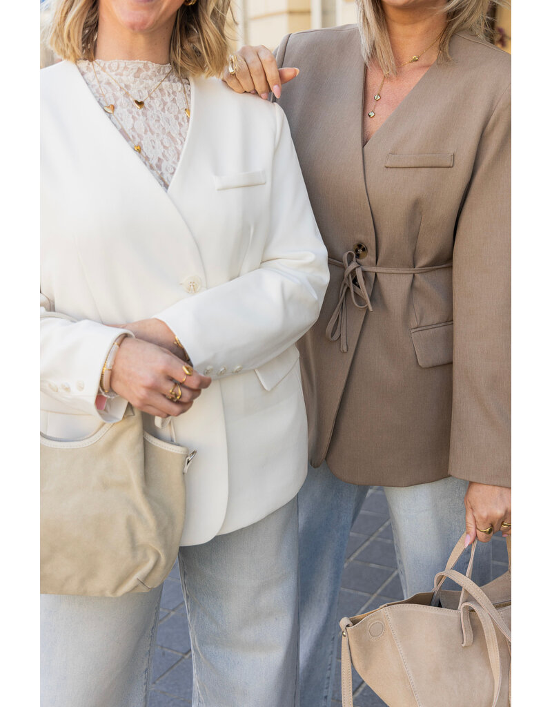 21Jewelz Overslag blazer met koordje - taupe