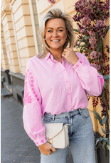 21Jewelz Blouse met strepen & borduursel - roze