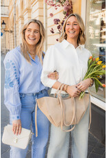 21Jewelz Blouse met strepen & borduursel - blauw