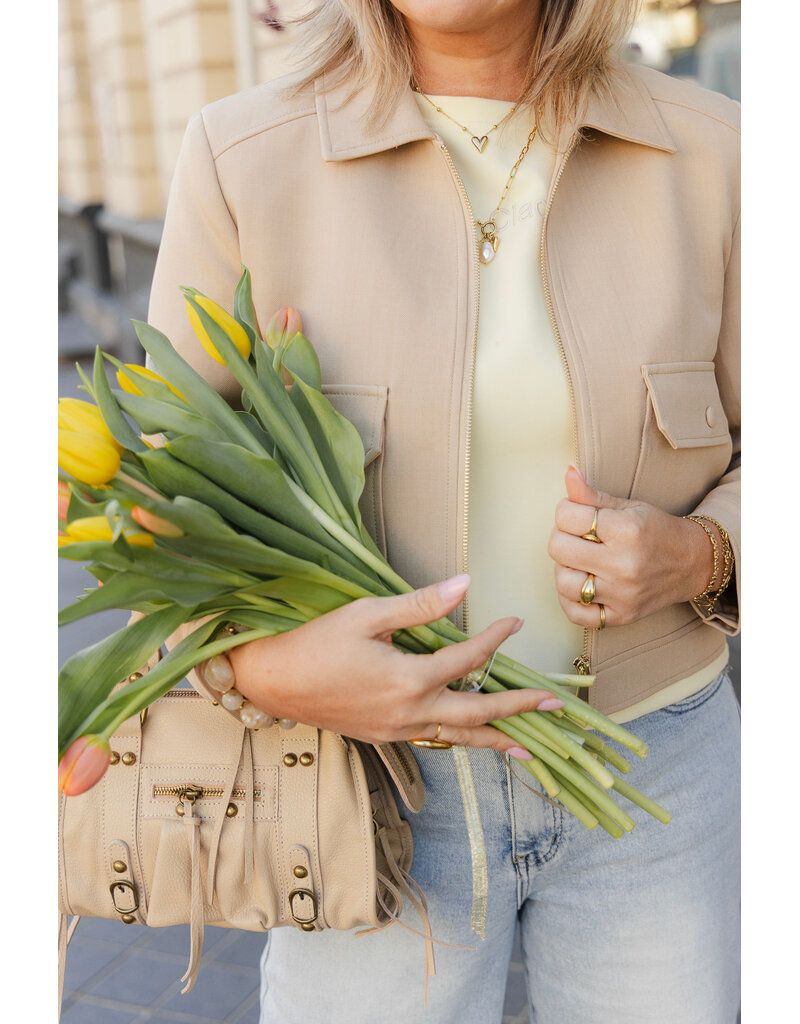 21Jewelz Kort effen jasje met zakken - beige