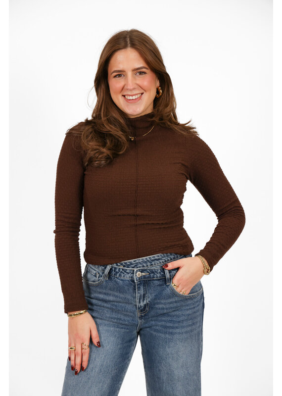 21Jewelz Top met textuur - bruin