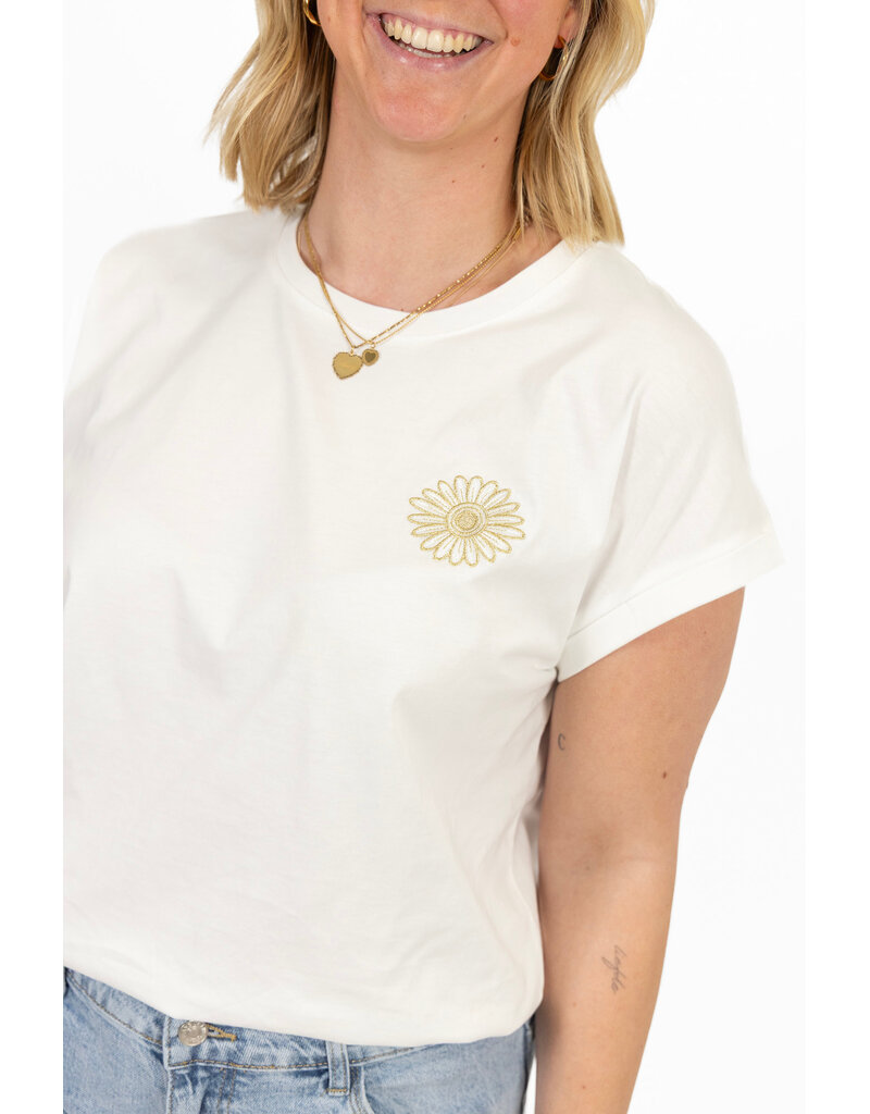 21Jewelz T-shirt met bloem - wit