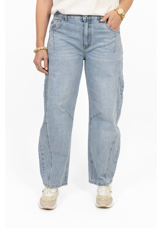 21Jewelz Barrel jeans met opvallend stiksel - blauw