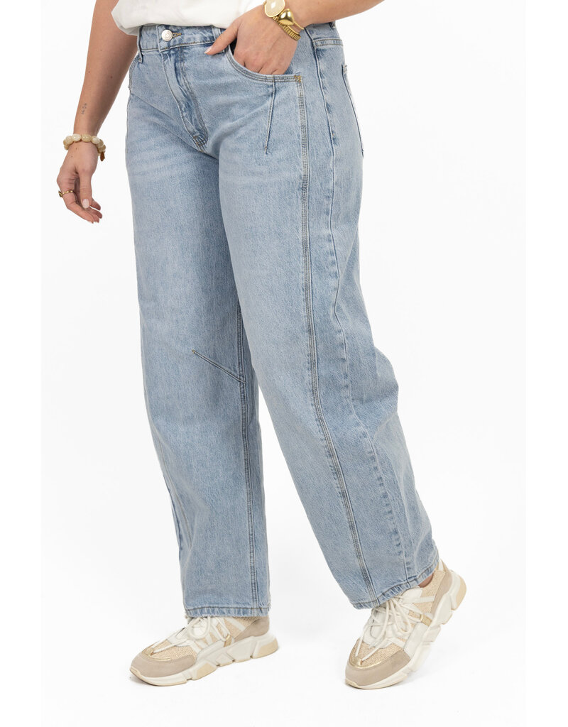 21Jewelz Barrel jeans met opvallend stiksel - blauw