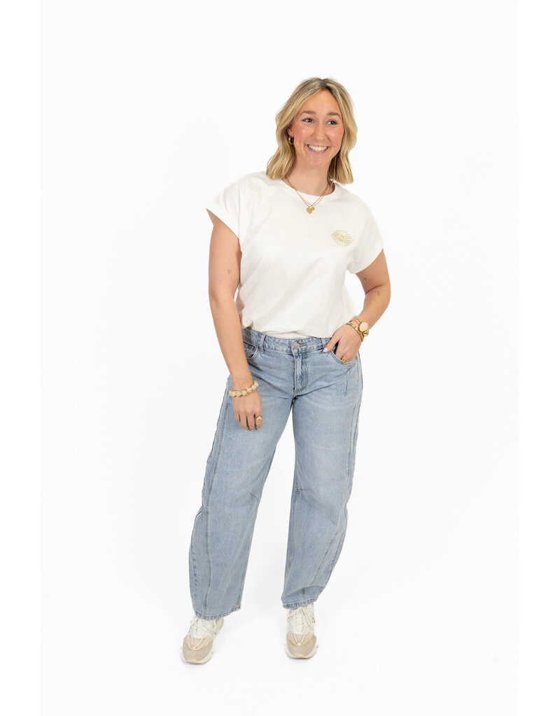 21Jewelz Barrel jeans met opvallend stiksel - blauw