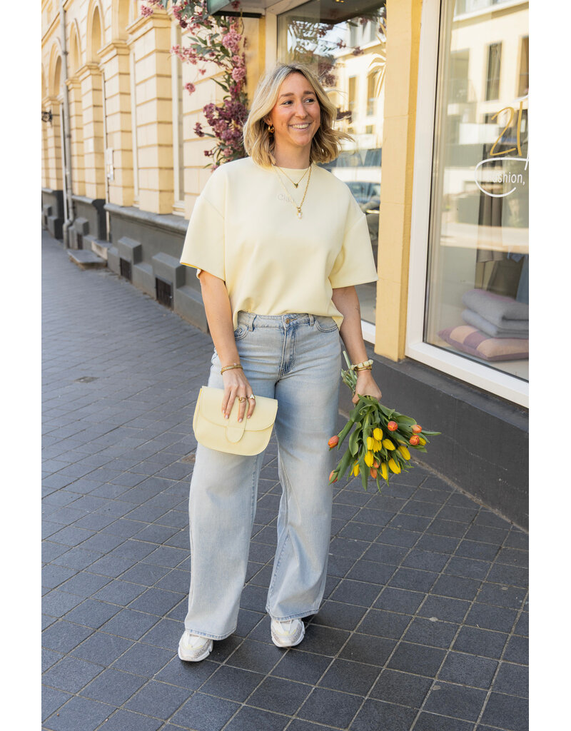 21Jewelz Boxy shirt met tekst "Ciao" - geel