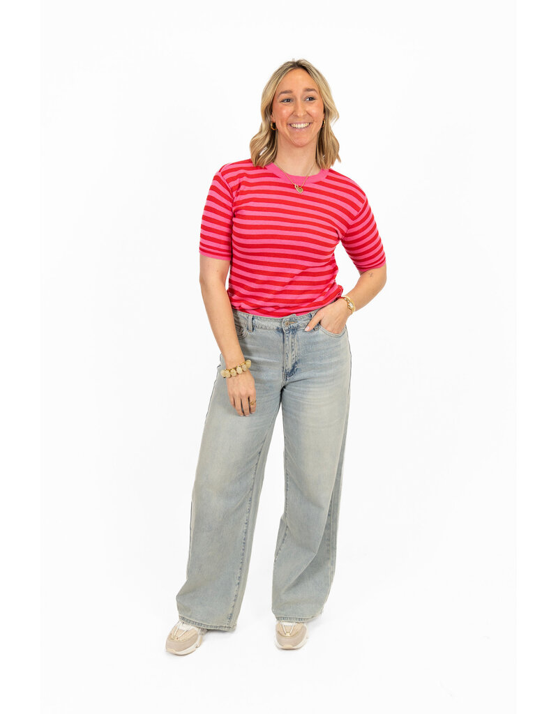 21Jewelz Gestreept shirtje - rood/roze
