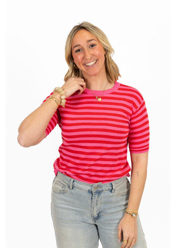 21Jewelz Gestreept shirtje - rood/roze