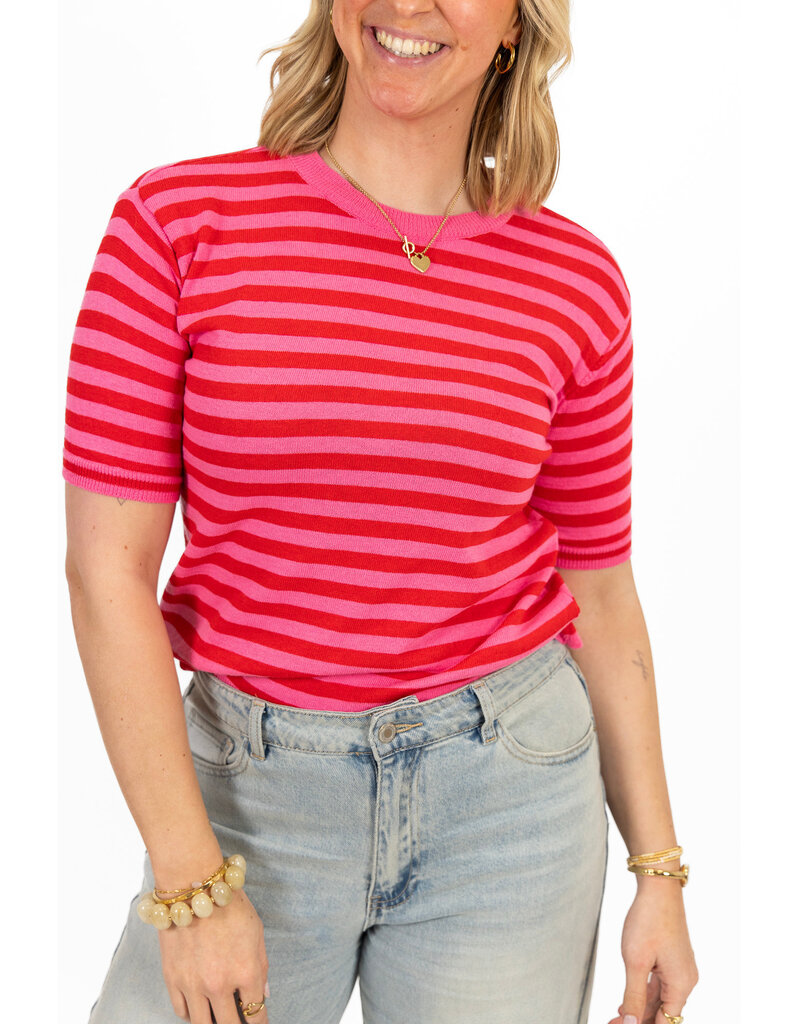 21Jewelz Gestreept shirtje - rood/roze