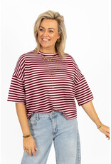 21Jewelz Gestreept shirt met drie kwart mouwen - bordeaux/roze