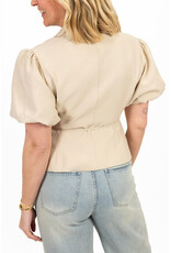 21Jewelz Blazer met korte mouwen & knoopdetail - beige