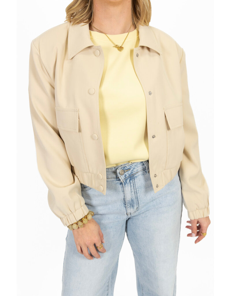 21Jewelz Cropped jasje met zakken - ecru