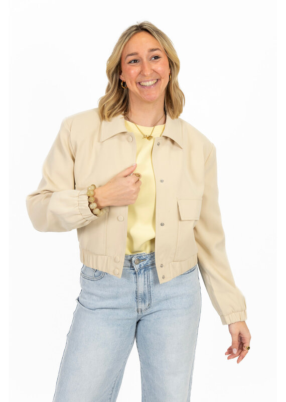 21Jewelz Cropped jasje met zakken - ecru