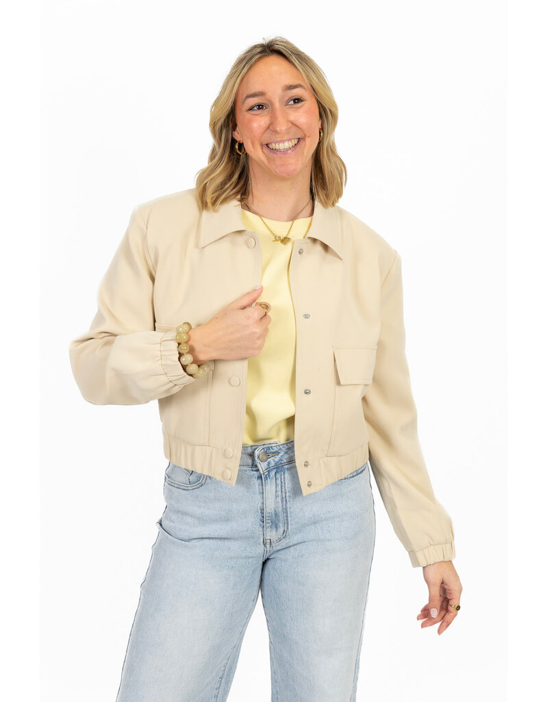 21Jewelz Cropped jasje met zakken - ecru