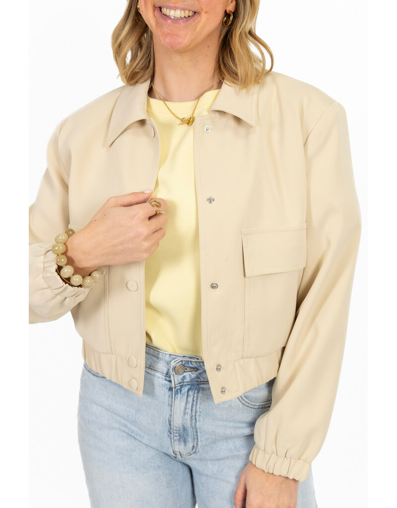 21Jewelz Cropped jasje met zakken - ecru