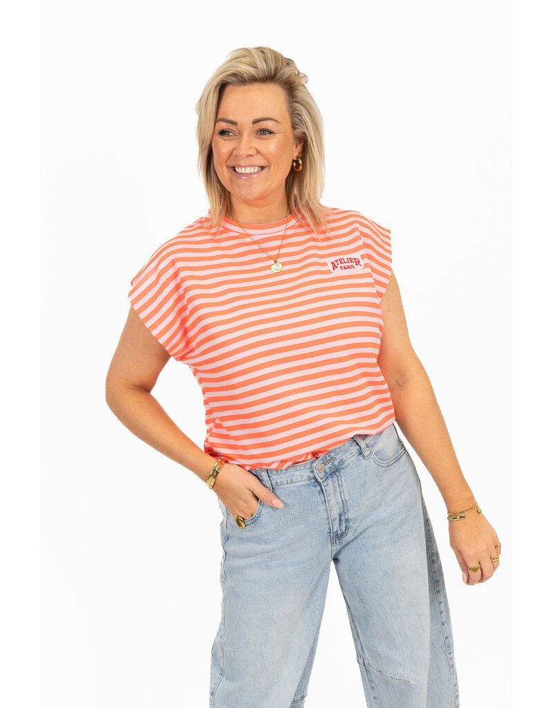 21Jewelz Atelier t-shirt gestreept - oranje