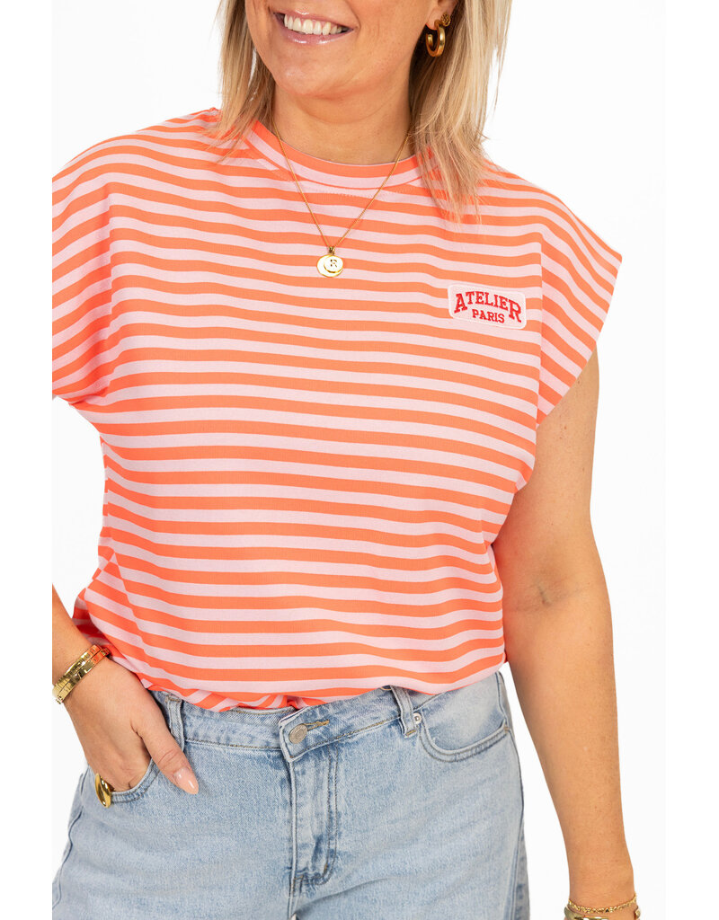 21Jewelz Atelier t-shirt gestreept - oranje
