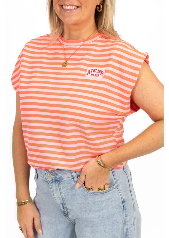 21Jewelz Atelier t-shirt gestreept - oranje
