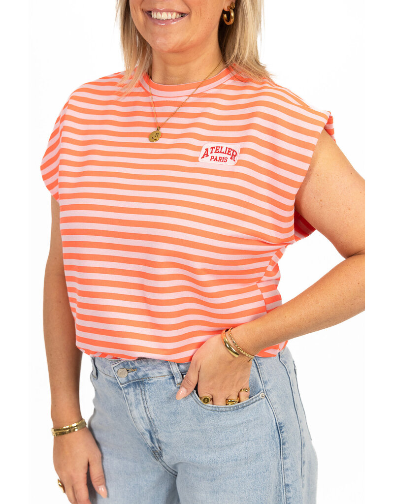 21Jewelz Atelier t-shirt gestreept - oranje
