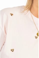 21Jewelz T-shirt met stud hartjes - lichtroze