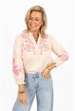 21Jewelz Blouse met strepen en borduursel - roze