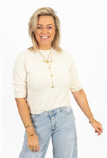 21Jewelz Fijn gebreid truitje met korte mouw  - ecru