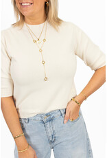 21Jewelz Fijn gebreid truitje met korte mouw  - ecru