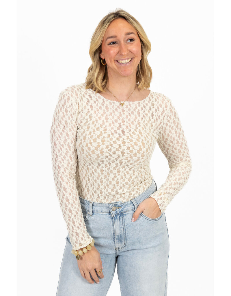 21Jewelz Basic kanten top - ecru